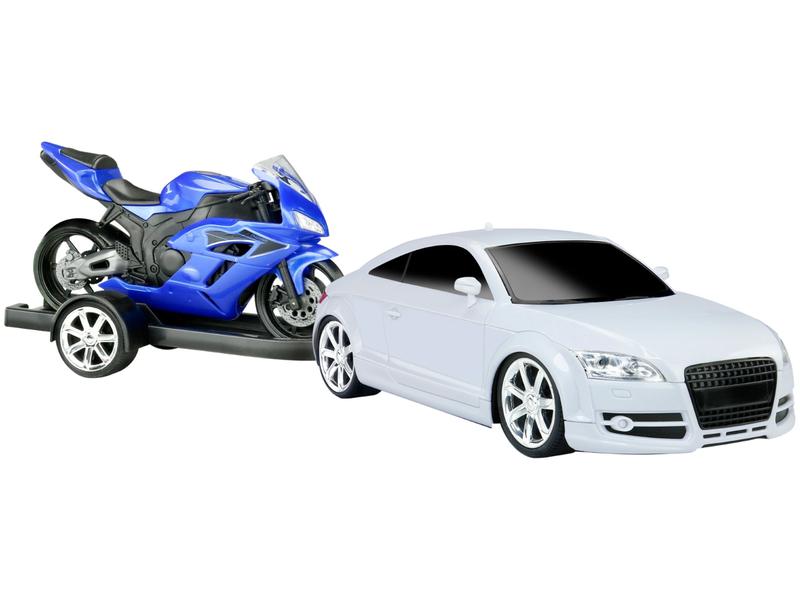 Carro e Motocicleta MXT 2.0 Estilo e Velocidade Branco e Azul